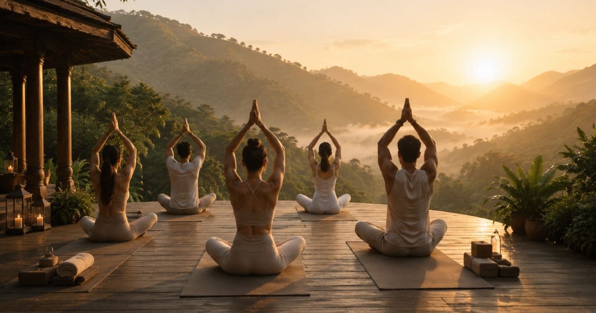Community yoga session